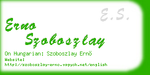 erno szoboszlay business card