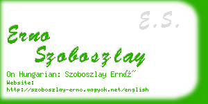 erno szoboszlay business card